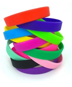 Alternative view of Silicone Wristband for Teenage Students with Plain Solid Color and Extra Printed Colorful Pattern Grouping Light Ring - Model: 842854758386