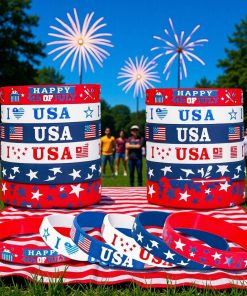 US Independence Day Wristband with Stars for Holiday - Model: 886020695376