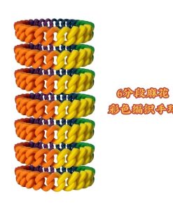 Alternative view of Rainbow Silicone Bracelet for Layered Twist Braided Style - Model: 875021730845