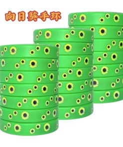Sunflower Printed Silicone Wristband for Casual Wear - Model: 845265949989