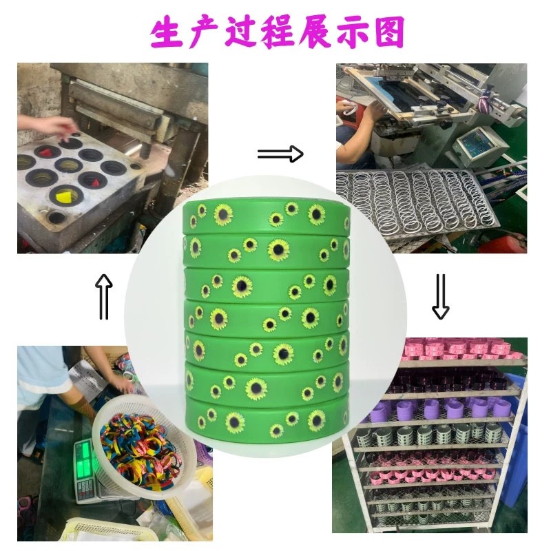 Sunflower Printed Silicone Wristband for Casual Wear - Model: 845265949989 - 图片 4