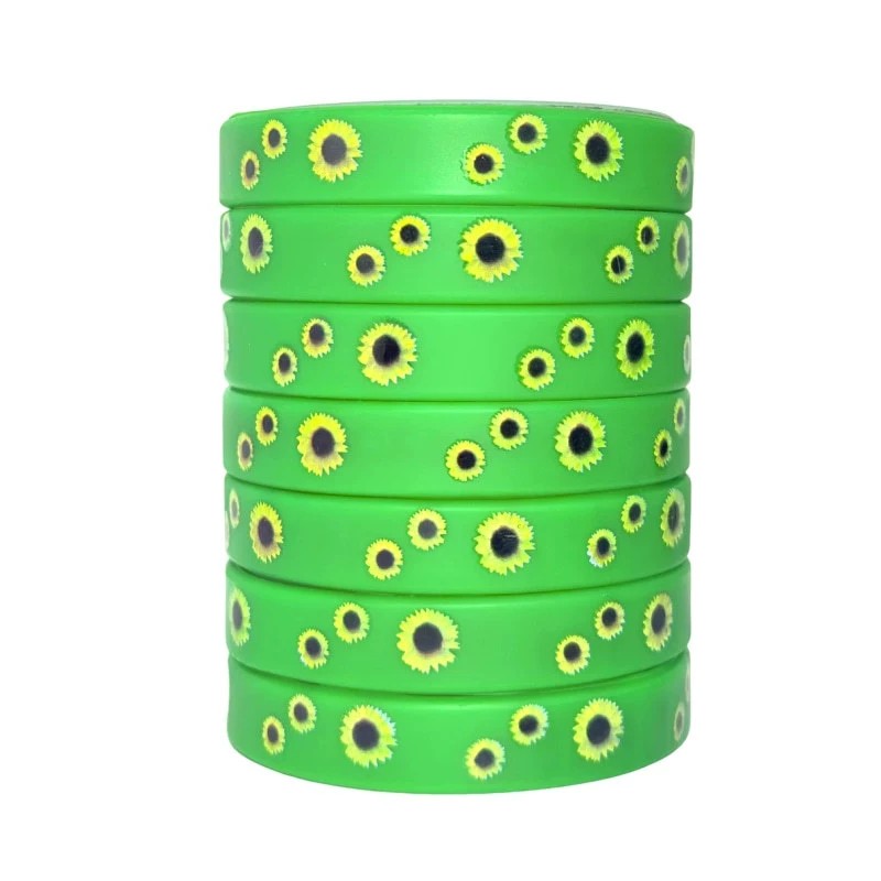 Sunflower Printed Silicone Wristband for Casual Wear - Model: 845265949989 - 图片 5