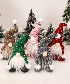 Alternative view of Christmas Decor Plush Forest Man Doll with Knitted Hat for Shelf - Model: 627039096229