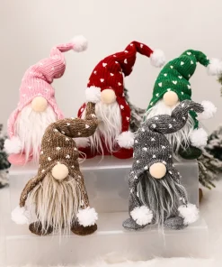Christmas Decor Plush Forest Man Doll with Knitted Hat for Shelf - Model: 627039096229