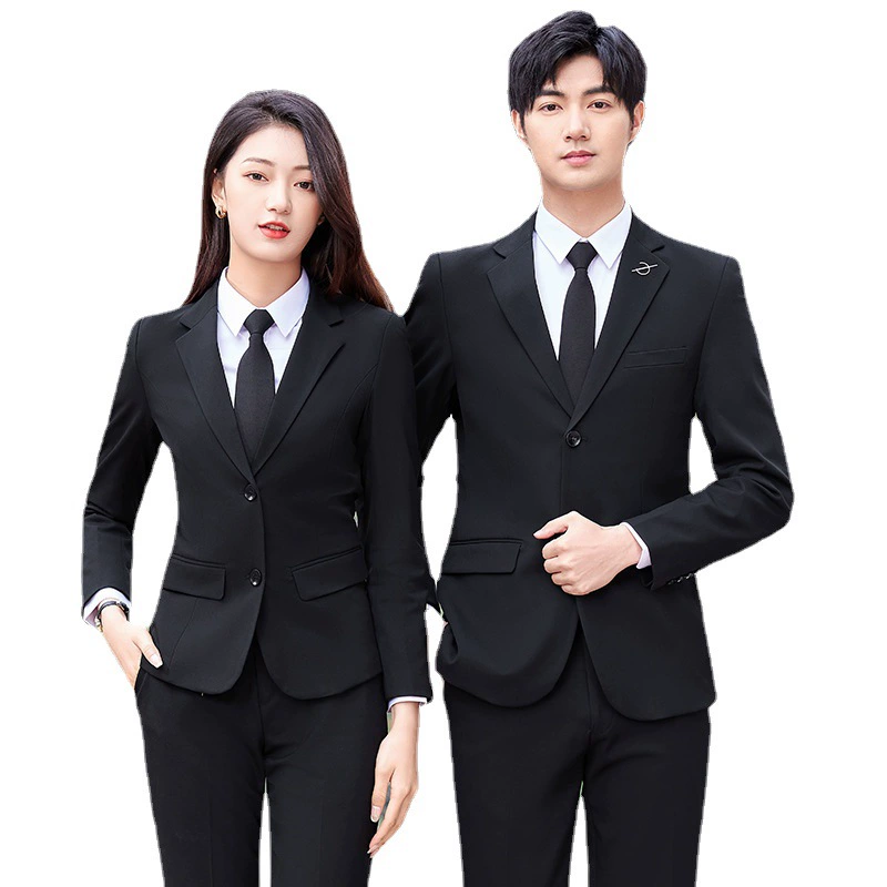 Men's Formal Suit Set for Work Bank Insurance Car Dealership Uniform - Model: 712684080484 - 图片 5