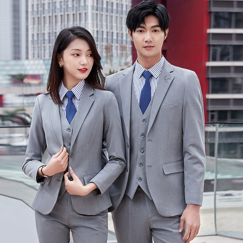 Men's Formal Suit Set for Work Bank Insurance Car Dealership Uniform - Model: 712684080484 - 图片 3