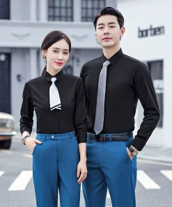Alternative view of Wrinkle-Free Business Shirt for Work with Spread Collar and Moisture Wicking - Model: 709854944535