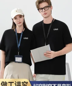 Alternative view of Custom Logo T-Shirt for Work Team Uniforms with Embroidery - Model: 1030818403835