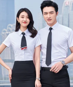 Alternative view of Short Sleeve Shirt for Work Interview Business Casual Summer Breathable - Model: 1040584213509