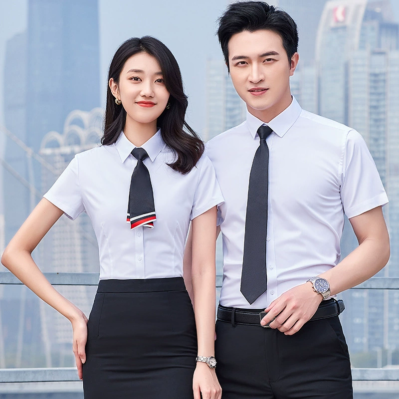 Short Sleeve Shirt for Work Interview Business Casual Summer Breathable - Model: 1040584213509 - 图片 2