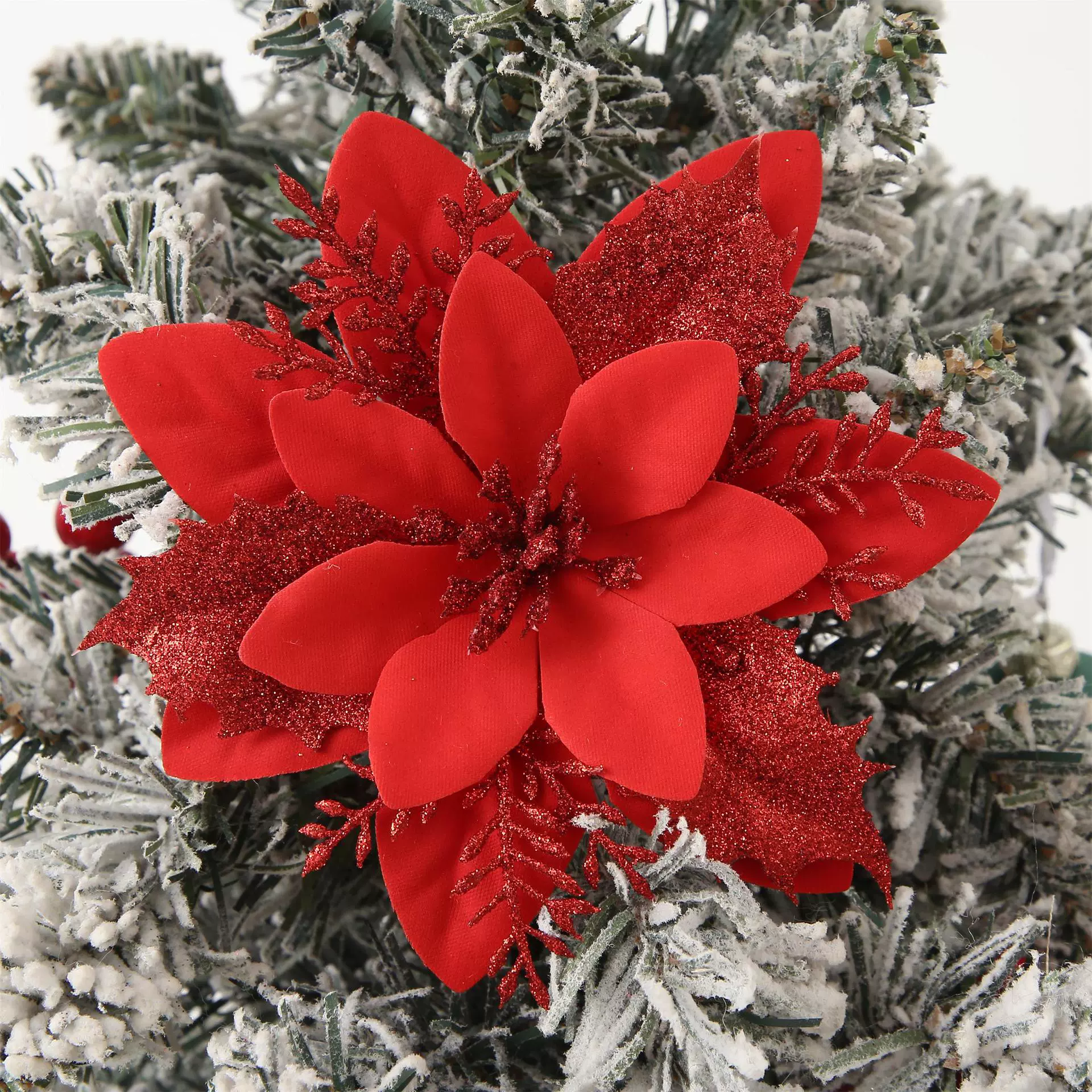 Plastic Christmas Flower Ornament for Home Christmas Tree Decor - Model: 1055483680572 - 图片 3