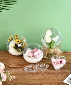 Alternative view of Clear Acrylic Hanging Ball for Preserved Flowers and Holiday Gift - Model: 818658191020