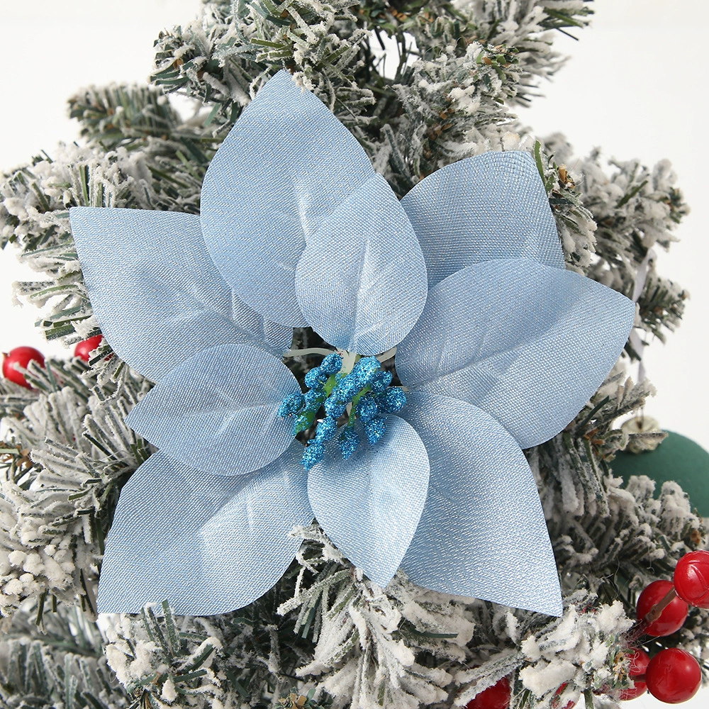 Artificial Poinsettia Christmas Tree Decoration with Metallic Glitter for Festival - Model: 1054578909058 - 图片 9