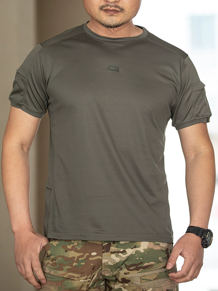 Quick-Dry Round Neck T-Shirt for Men's Summer Tactical Outdoor Training - Model: 713764271400 - 图片 3
