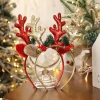Glitter Antler Head Clip with Bell for Festive Christmas Party Decor - Model: 683864605044
