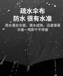 Alternative view of Extra Large 150cm Vinyl Umbrella for Rain or Shine, Black Coating for Sunshade, Custom Logo for Advertising - Model: 896582853479