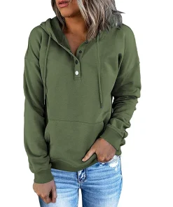Alternative view of Women's Casual Hoodie for Commuter with Cotton Blend and Hood - Model: 680252683429
