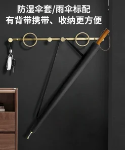 Alternative view of Windproof Umbrella for Rain and Sun with Solid Wood Handle - Model: 760327244705