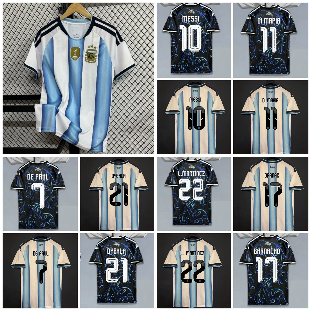 2627 Argentina World Cup Jersey Martinez No.22 for Football Fans - Model: 1008854297598
