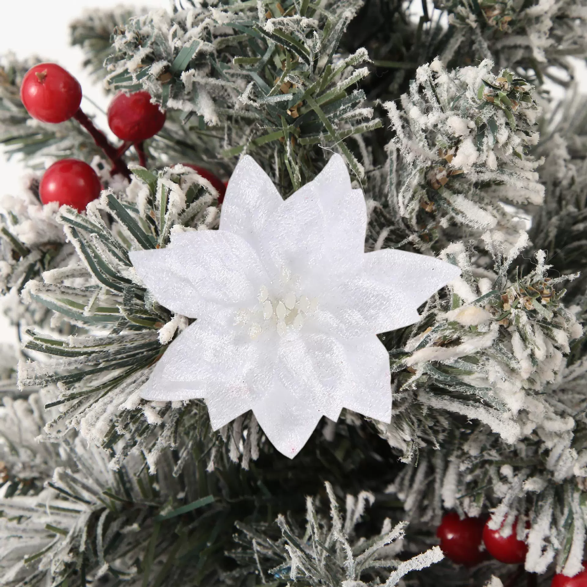 Christmas Tree Wreath Decor with 7CM Mesh Flowers - Model: 1056531088068 - 图片 10