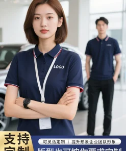 Silk Modal Cotton Polo Shirt for Work with Logo Printing Short Sleeve Turn-down Collar - Model: 893449079333