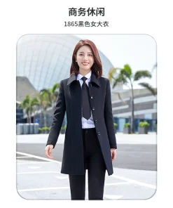 Winter Wool Coat for Hotel Front Desk Bank 4S Store Work Uniform – Model: 842864117009 - custom logo apparel and promotional gifts by Ncgift