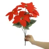 Silk Poinsettia Christmas Flower for Table Centerpiece Holiday Decor - Model: 1056691164598