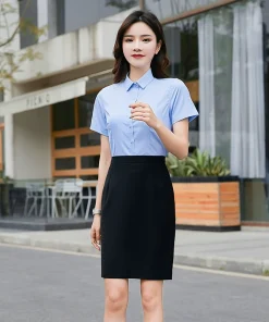 Slim Fit Pencil Skirt for Office Work with Slight Stretch and Hip-Hugging Design - Model: 722628045558