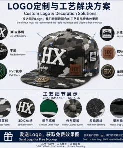 Alternative view of Custom Hip Hop Cap for Street Dance with 3D Embroidery Flat Brim - Model: 994103795439