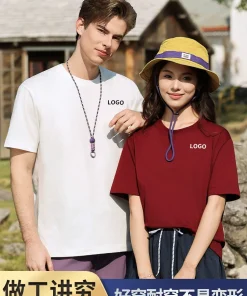 Alternative view of Custom Logo Workwear T-Shirt for Team Uniforms with Drop Shoulder - Model: 1033695588552