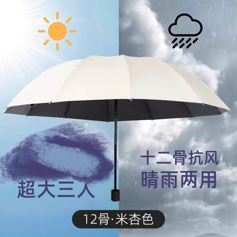 12-Rib Manual Extra-Large Umbrella for Heavy Rain and Sun Protection - Model: 996169788169 - 图片 4