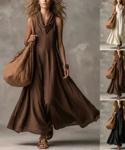 Sleeveless Long Dress for Summer Vacation Banquet - Model: 1049001516383