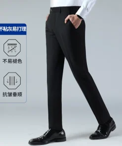 Wrinkle-Resistant Dress Pants for Work with Drape - Model: 1041485504295
