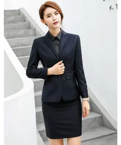 Formal Workwear Midi Skirt for Commuter with Anti-Exposure Slit – Model: 765564858233 - custom logo apparel and promotional gifts by Ncgift