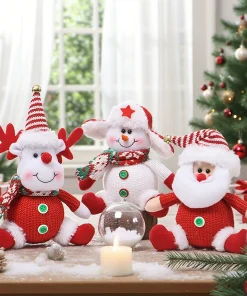 Alternative view of Christmas Tree Decorations with Cloth Old Man Snowman Reindeer Dolls - Model: 728514615974