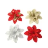 Glitter Poinsettia Artificial Flower for Christmas Tree Holiday Decor - Model: 1058267720705