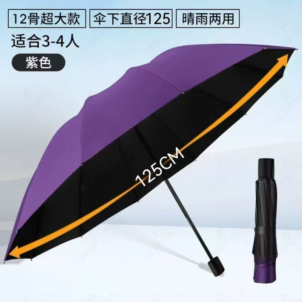 12-Rib Manual Extra-Large Umbrella for Heavy Rain and Sun Protection - Model: 996169788169 - 图片 9