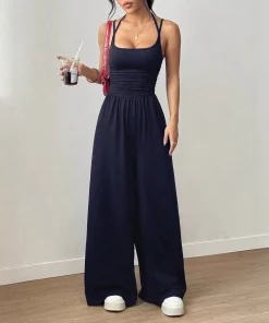 Alternative view of Casual Summer Tube Top Jumpsuit for Women with Strappy Design - Model: 1020592444297