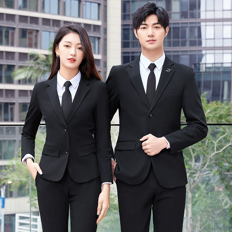 Men's Formal Suit Set for Work Bank Insurance Car Dealership Uniform - Model: 712684080484 - 图片 6