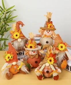 Sunflower Faceless Doll for Fall Tabletop Display Thanksgiving Ornament - Model: 815191675314