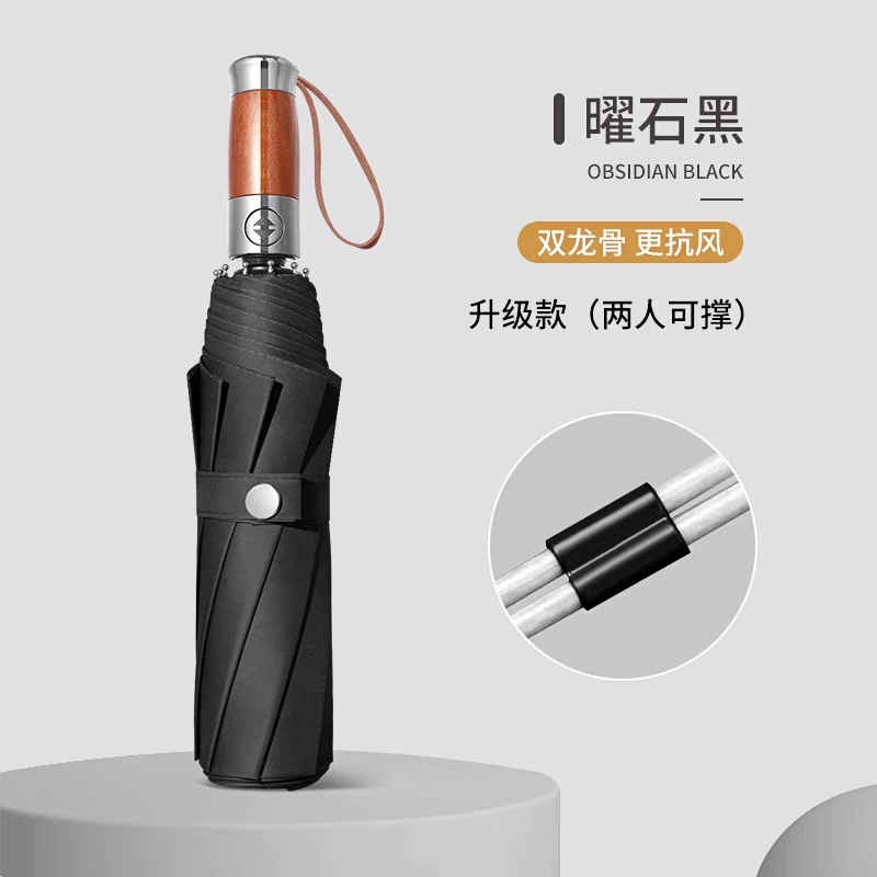 Windproof Umbrella for Rain and Sun with Wood Handle - Model: 1009484962537 - 图片 6