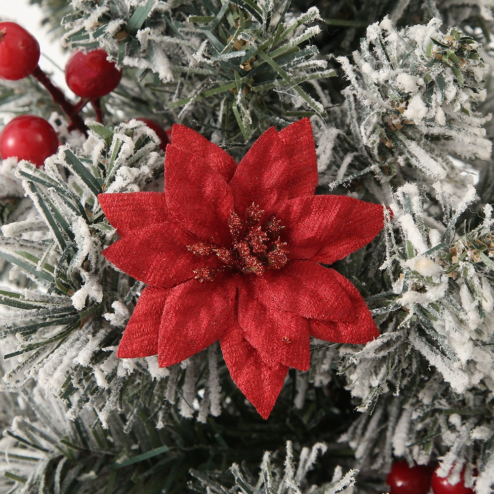 Christmas Tree Wreath Decor with 7CM Mesh Flowers - Model: 1056531088068 - 图片 9
