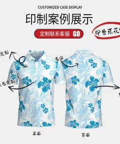Alternative view of Men's Quick-Dry Polo Shirt with Full-Body Print for Golf and Sports - Model: 735340901793