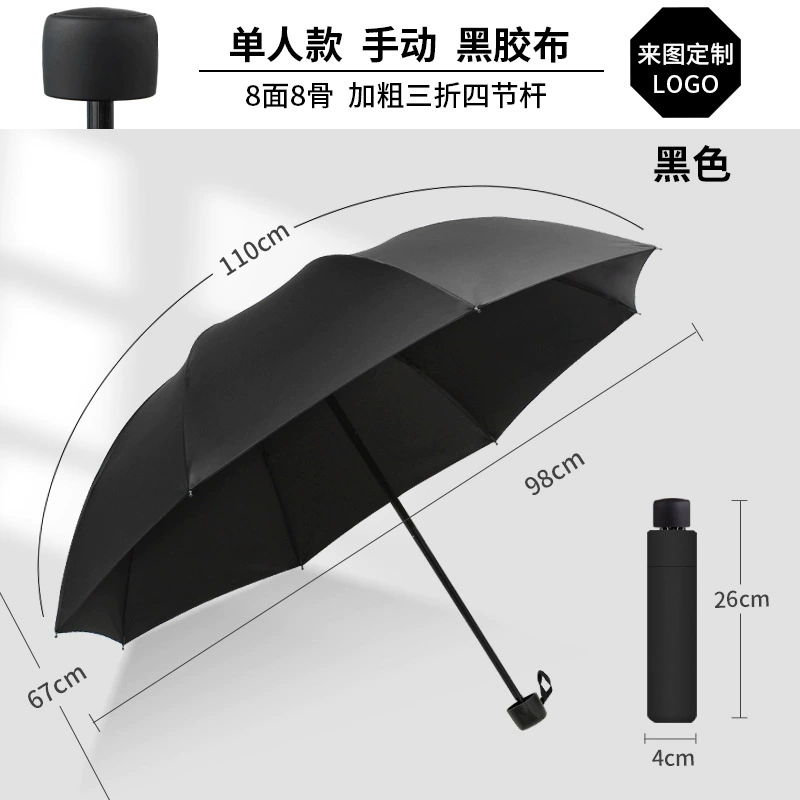 Automatic Folding Umbrella for Rain and Sun Protection with Black Coating - Model: 725853796030 - 图片 6