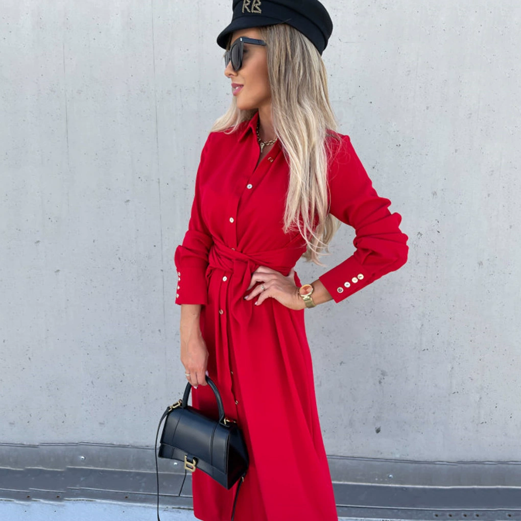Elegant Casual Long Skirt Cardigan for Commute, Extra Large Swing, Mid Waist - Model: 682230631803 - 图片 3