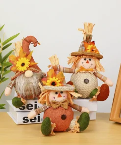 Alternative view of Sunflower Faceless Doll for Fall Tabletop Display Thanksgiving Ornament - Model: 815191675314