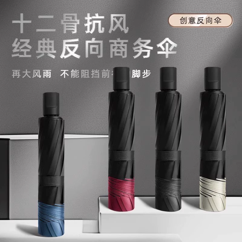 12-Rib Manual Extra-Large Umbrella for Heavy Rain and Sun Protection - Model: 996169788169 - 图片 2