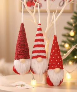 Alternative view of Hanging Knitted Gnome Ornament for Christmas Tree Decor - Model: 955781316648
