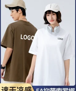 Alternative view of Breathable Cotton Work T-Shirt with Logo for Team Uniforms - Model: 937541528109