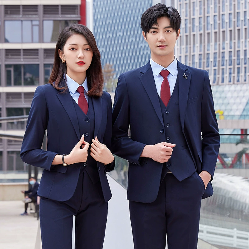 Men's Formal Suit Set for Work Bank Insurance Car Dealership Uniform - Model: 712684080484 - 图片 4